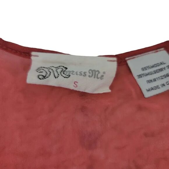 Miss Me Mulberry Silk Rhinestone and Metal Studded  Sleeveless Tank Size Small - Picture 6 of 10